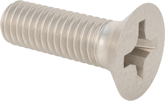 Titanyum Phillips Düz Başlı Vidalar, M3 x 0,5 mm Diş Boyutu, 10 mm Uzunluk
