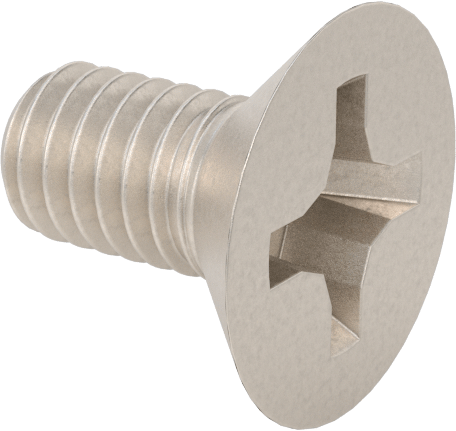 Titanyum Phillips Düz Başlı Vidalar, M4 x 0,7 mm Diş Boyutu, 8 mm Uzunluk