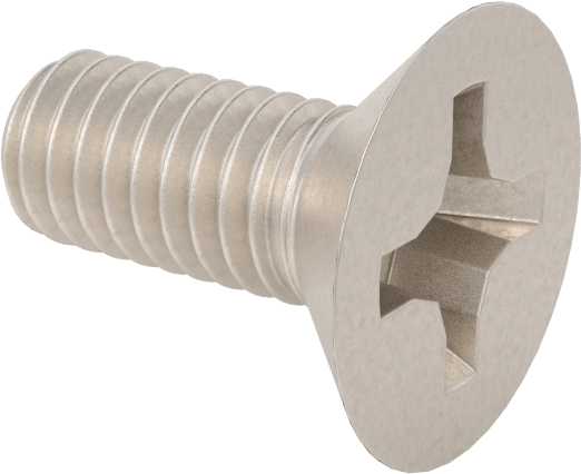 Titanyum Phillips Düz Başlı Vidalar, M4 x 0,7 mm Diş Boyutu, 10 mm Uzunluk