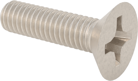 Titanyum Phillips Düz Başlı Vidalar, M4 x 0,7 mm Diş Boyutu, 16 mm Uzunluk