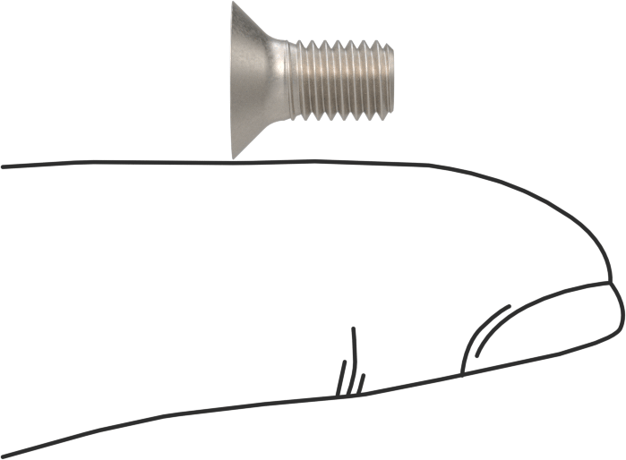 Titanyum Phillips Düz Başlı Vidalar, M5 x 0,8 mm Diş Boyutu, 10 mm Uzunluk