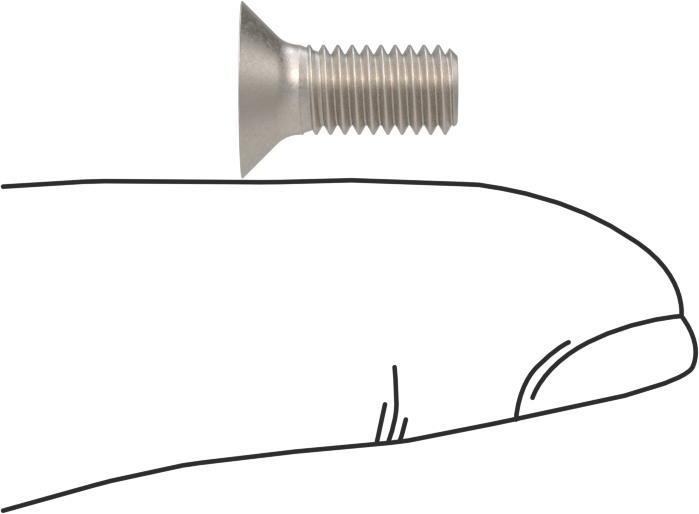 Titanyum Phillips Düz Başlı Vidalar, M5 x 0,8 mm Diş Boyutu, 12 mm Uzunluk