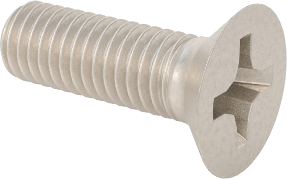 Titanyum Phillips Düz Başlı Vidalar, M5 x 0,8 mm Diş Boyutu, 16 mm Uzunluk
