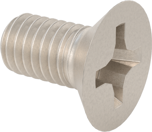 Titanyum Phillips Düz Başlı Vidalar, M6 x 1 mm Diş Boyutu, 12 mm Uzunluk