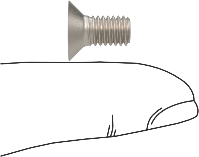 Titanyum Phillips Düz Başlı Vidalar, M6 x 1 mm Diş Boyutu, 12 mm Uzunluk