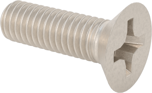 Titanyum Phillips Düz Başlı Vidalar, M6 x 1 mm Diş Boyutu, 20 mm Uzunluk