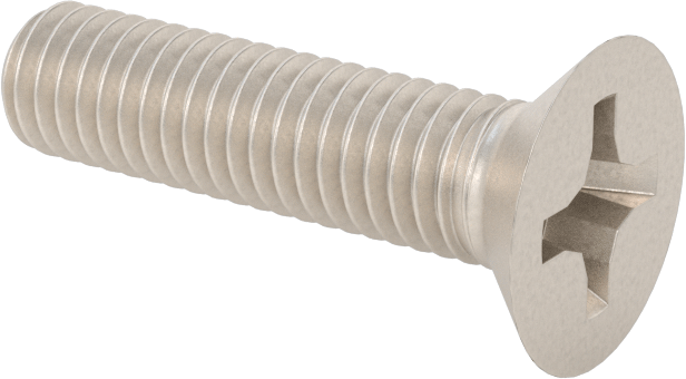Titanyum Phillips Düz Başlı Vidalar, M6 x 1 mm Diş Boyutu, 25 mm Uzunluk