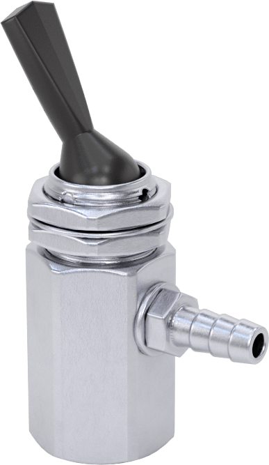 Dikenli Bağlantı Parçalı Panele Monte Açma/Kapama Vanası, Toggle Anahtarı, 1/8 NPT Dişi x 1/8" Boru İç Çapı için