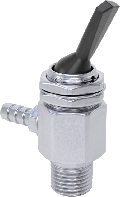 Dikenli Bağlantı Parçalı Panele Monte Açma/Kapama Vanası, Toggle Anahtarı, 1/8 NPT Erkek x 1/8" İç Çaplı Boru için