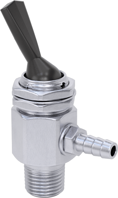 Dikenli Bağlantı Parçalı Panele Monte Açma/Kapama Vanası, Toggle Anahtarı, 1/8 NPT Erkek x 1/8" İç Çaplı Boru için