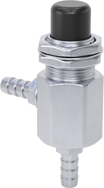 Dikenli Bağlantı Parçalı Panele Monte Açma/Kapama Vanası, Düğme, 1/8" Boru İç Çapı için
