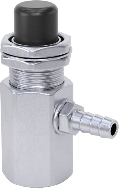 Dikenli Bağlantı Parçalı Panele Monte Açma/Kapama Vanası, Düğme, 1/8 NPT Dişi x 1/8" Boru İç Çapı için