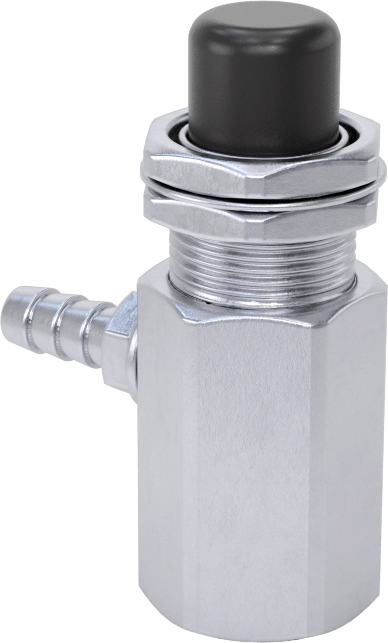 Dikenli Bağlantı Parçalı Panele Monte Açma/Kapama Vanası, Düğme, 1/8 NPT Dişi x 1/8" Boru İç Çapı için