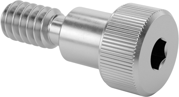 18-8 Paslanmaz Çelik Diş Kilitlemeli Omuzlu Vida, 1/4" Omuz Çapı, 1/4" Omuz Uzunluğu, 10-24 Diş