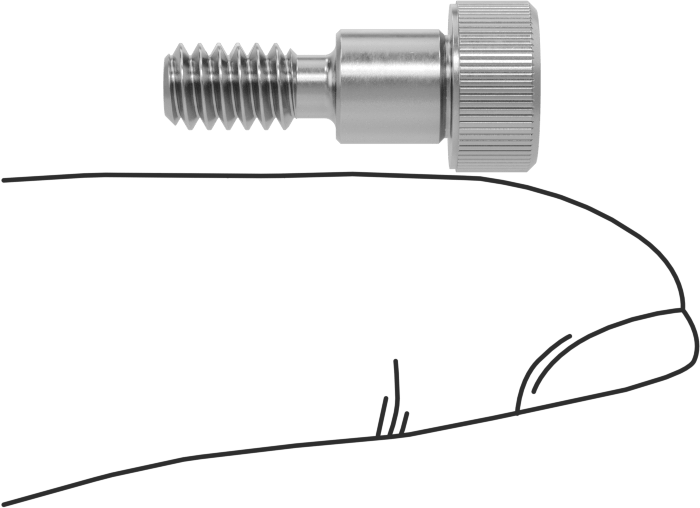 18-8 Paslanmaz Çelik Diş Kilitlemeli Omuzlu Vida, 1/4" Omuz Çapı, 1/4" Omuz Uzunluğu, 10-24 Diş