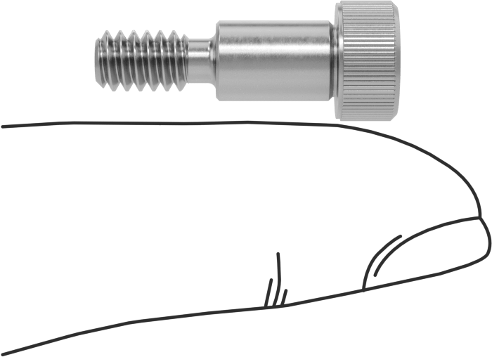 18-8 Paslanmaz Çelik Diş Kilitlemeli Omuzlu Vida, 1/4" Omuz Çapı, 3/8" Omuz Uzunluğu, 10-24 Diş