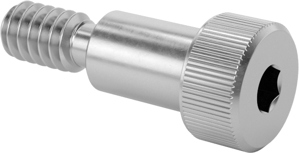 18-8 Paslanmaz Çelik Diş Kilitlemeli Omuzlu Vida, 1/4" Omuz Çapı, 3/8" Omuz Uzunluğu, 10-24 Diş