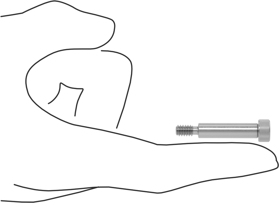 18-8 Paslanmaz Çelik Diş Kilitlemeli Omuzlu Vida, 1/4" Omuz Çapı, 1" Omuz Uzunluğu, 10-24 Diş