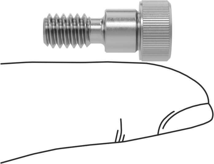 18-8 Paslanmaz Çelik Diş Kilitlemeli Omuzlu Vida, 5/16" Omuz Çapı, 1/4" Omuz Uzunluğu, 1/4"-20 Diş