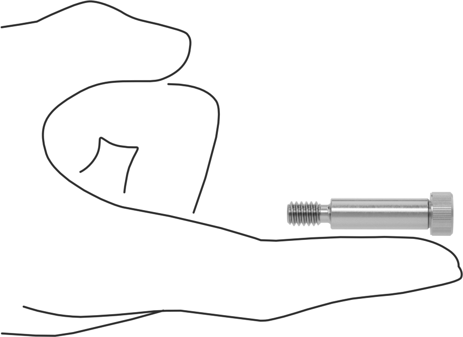 18-8 Paslanmaz Çelik Diş Kilitlemeli Omuzlu Vida, 5/16" Omuz Çapı, 1" Omuz Uzunluğu, 1/4"-20 Diş
