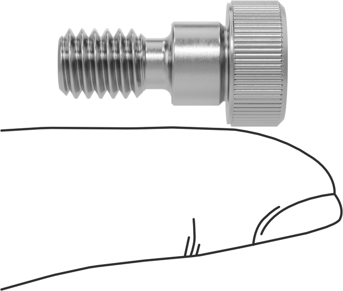 18-8 Paslanmaz Çelik Diş Kilitlemeli Omuzlu Vida, 3/8" Omuz Çapı, 1/4" Omuz Uzunluğu, 5/16"-18 Diş