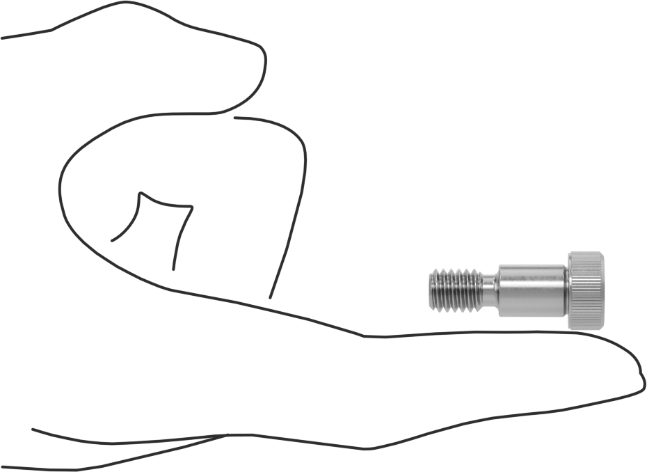 18-8 Paslanmaz Çelik Diş Kilitlemeli Omuzlu Vida, 3/8" Omuz Çapı, 1/2" Omuz Uzunluğu, 5/16"-18 Diş