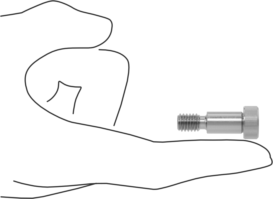 18-8 Paslanmaz Çelik Diş Kilitlemeli Omuzlu Vida, 3/8" Omuz Çapı, 5/8" Omuz Uzunluğu, 5/16"-18 Diş