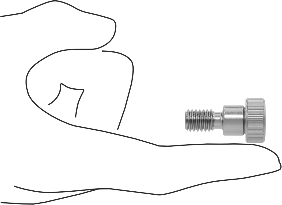 18-8 Paslanmaz Çelik Diş Kilitlemeli Omuzlu Vida, 1/2" Omuz Çapı, 3/8" Omuz Uzunluğu, 3/8"-16 Diş