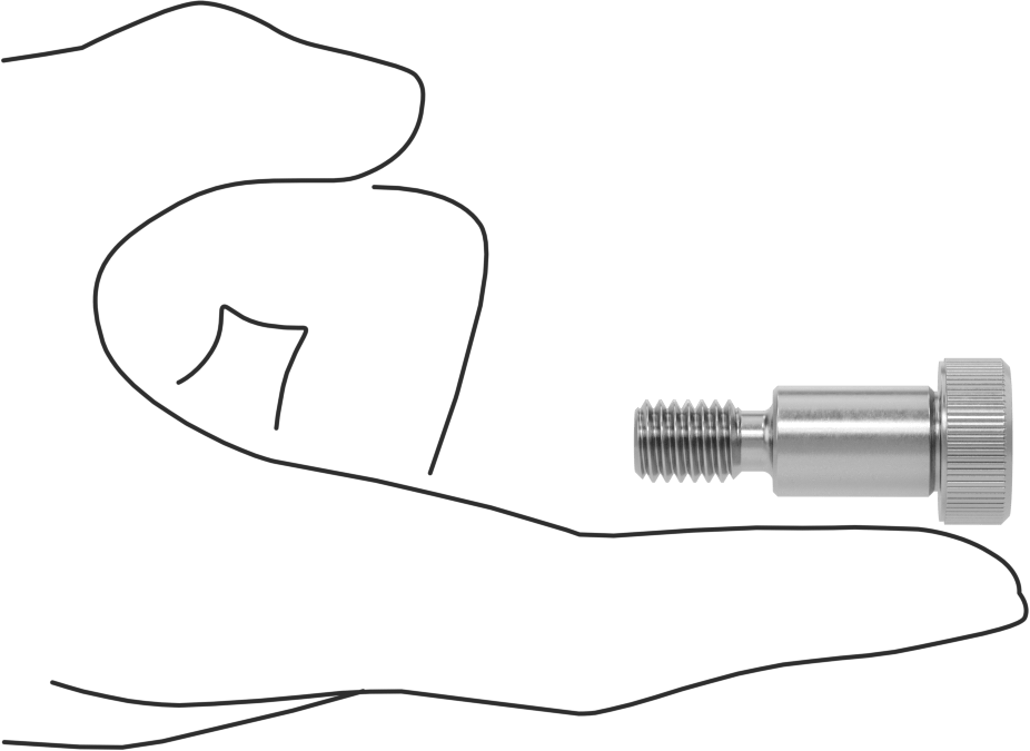 18-8 Paslanmaz Çelik Diş Kilitlemeli Omuzlu Vida, 1/2" Omuz Çapı, 3/4" Omuz Uzunluğu, 3/8"-16 Diş