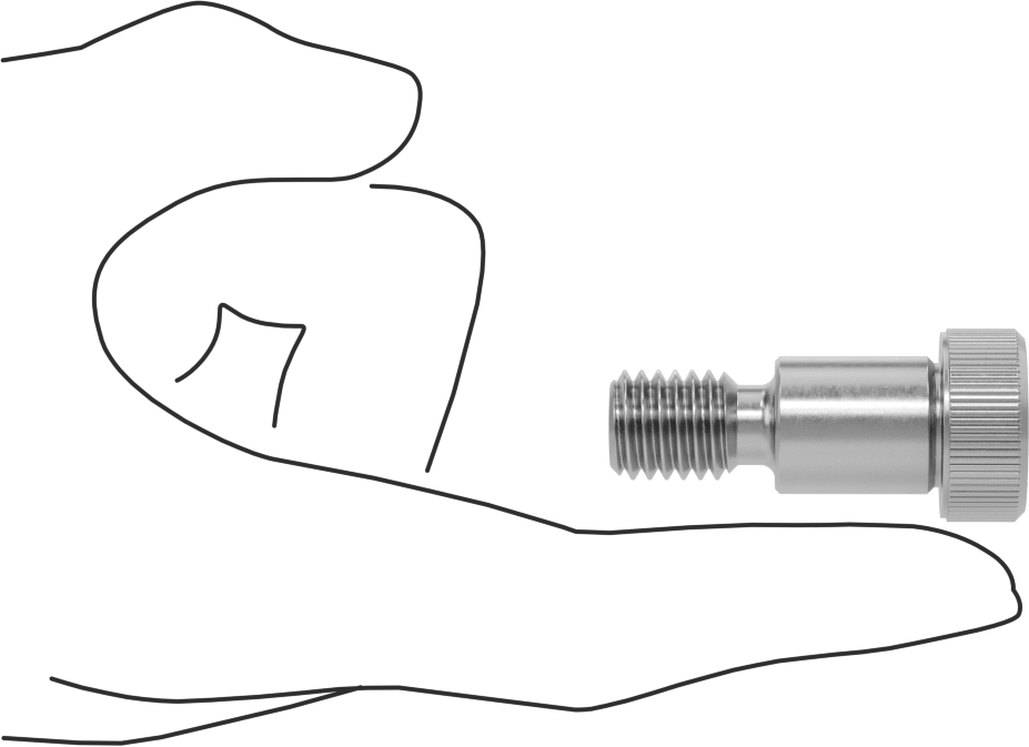 18-8 Paslanmaz Çelik Diş Kilitlemeli Omuzlu Vida, 5/8" Omuz Çapı, 3/4" Omuz Uzunluğu, 1/2"-13 Diş