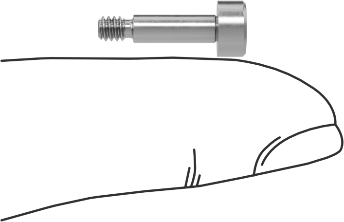 18-8 Paslanmaz Çelik Diş Kilitlemeli Omuzlu Vida, 1/8" Omuz Çapı, 3/8" Omuz Uzunluğu, 4-40 Diş