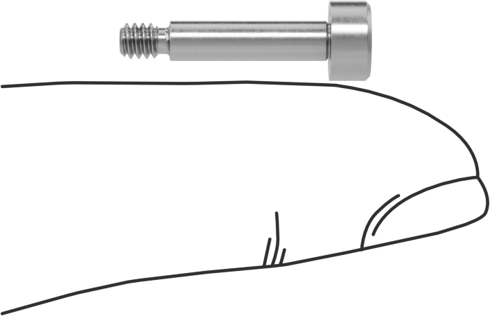 18-8 Paslanmaz Çelik Diş Kilitlemeli Omuzlu Vida, 1/8" Omuz Çapı, 1/2" Omuz Uzunluğu, 4-40 Diş