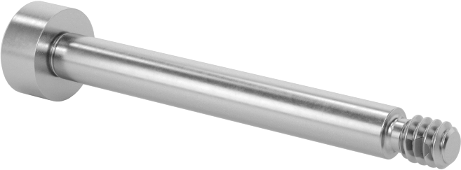 18-8 Paslanmaz Çelik Diş Kilitlemeli Omuzlu Vida, 1/8" Omuz Çapı, 1" Omuz Uzunluğu, 4-40 Diş