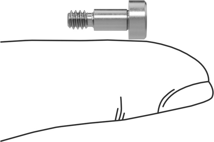 18-8 Paslanmaz Çelik Diş Kilitlemeli Omuzlu Vida, 5/32" Omuz Çapı, 1/4" Omuz Uzunluğu, 6-32 Diş