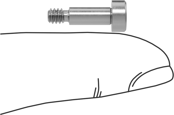 18-8 Paslanmaz Çelik Diş Kilitlemeli Omuzlu Vida, 5/32" Omuz Çapı, 3/8" Omuz Uzunluğu, 6-32 Diş