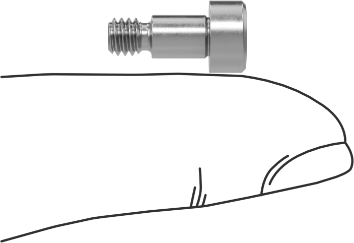 18-8 Paslanmaz Çelik Diş Kilitlemeli Omuzlu Vida, 3/16" Omuz Çapı, 1/4" Omuz Uzunluğu, 8-32 Diş