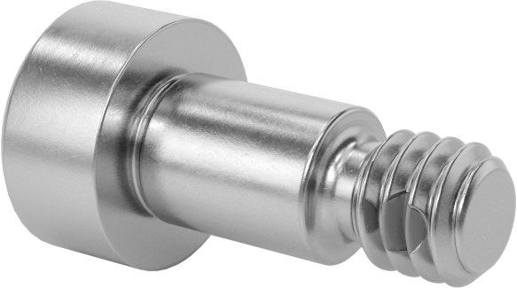 18-8 Paslanmaz Çelik Diş Kilitlemeli Omuzlu Vida, 3/16" Omuz Çapı, 1/4" Omuz Uzunluğu, 8-32 Diş