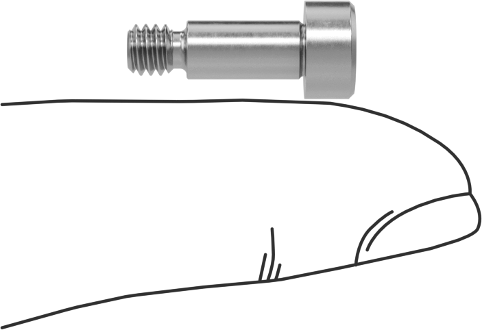 18-8 Paslanmaz Çelik Diş Kilitlemeli Omuzlu Vida, 3/16" Omuz Çapı, 3/8" Omuz Uzunluğu, 8-32 Diş