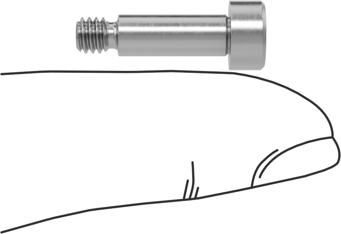 18-8 Paslanmaz Çelik Diş Kilitlemeli Omuzlu Vida, 3/16" Omuz Çapı, 1/2" Omuz Uzunluğu, 8-32 Diş