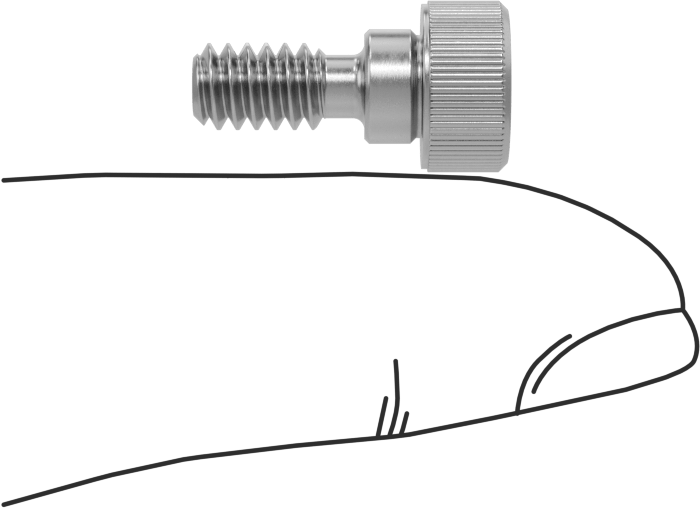 18-8 Paslanmaz Çelik Diş Kilitlemeli Omuzlu Vida, 1/4" Omuz Çapı, 1/8" Omuz Uzunluğu, 10-24 Diş