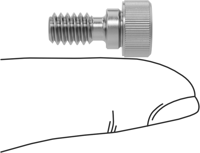 18-8 Paslanmaz Çelik Diş Kilitlemeli Omuzlu Vida, 5/16" Omuz Çapı, 1/8" Omuz Uzunluğu, 1/4"-20 Diş