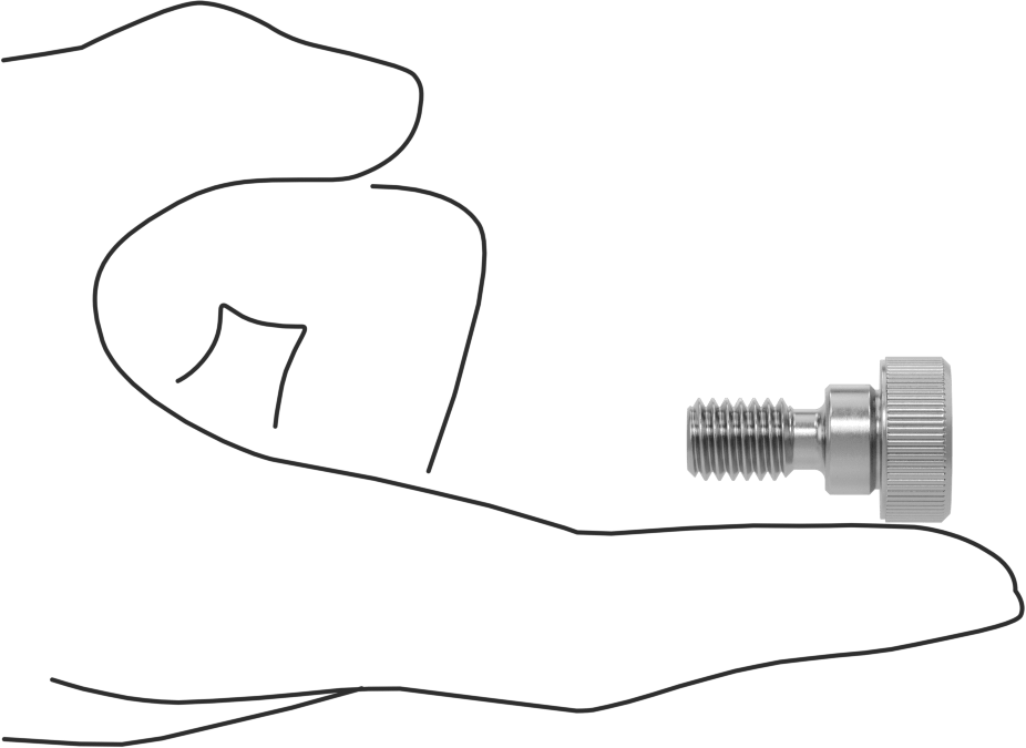 18-8 Paslanmaz Çelik Diş Kilitlemeli Omuzlu Vida, 1/2" Omuz Çapı, 1/4" Omuz Uzunluğu, 3/8"-16 Diş