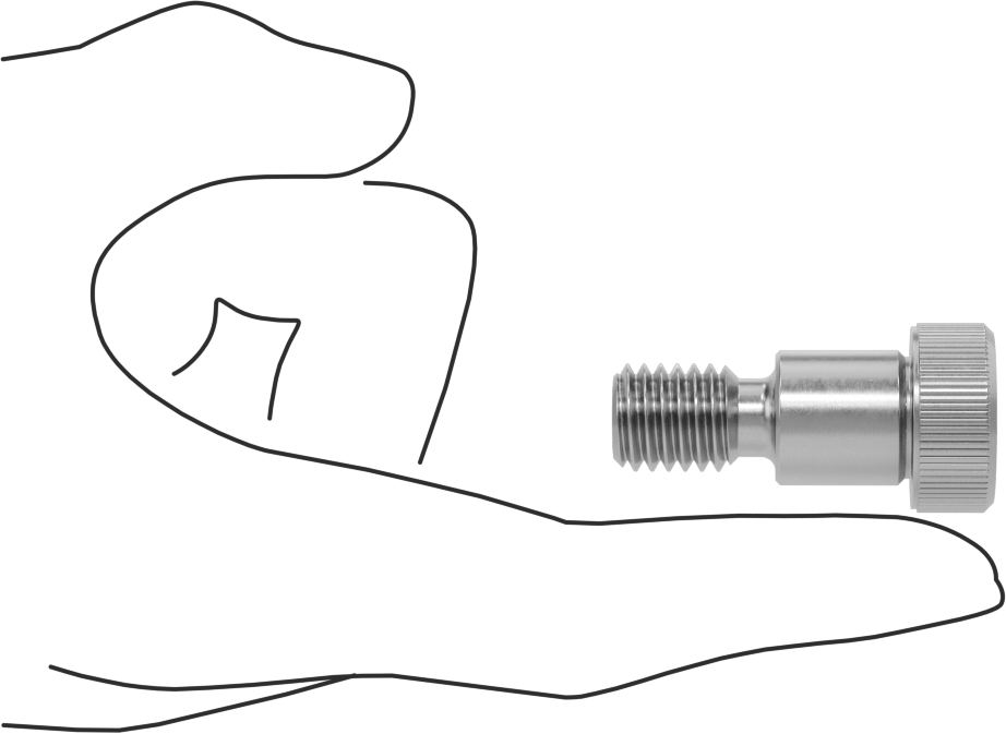 18-8 Paslanmaz Çelik Diş Kilitlemeli Omuzlu Vida, 5/8" Omuz Çapı, 5/8" Omuz Uzunluğu, 1/2"-13 Diş
