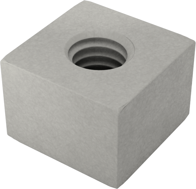 Fiberglas Kare Somun, 3/8"-16 Diş Boyutu