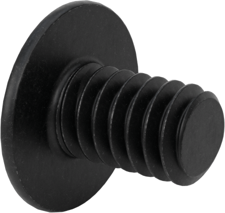 Siyah Oksit Flanşlı Düğme Başlı Altıgen Soketli Vida, Alaşımlı Çelik, 1/4"-20 Diş Boyutu, 3/8" Uzunluk