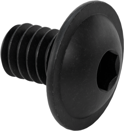 Siyah Oksit Flanşlı Düğme Başlı Altıgen Soketli Vida, Alaşımlı Çelik, 1/4"-20 Diş Boyutu, 3/8" Uzunluk
