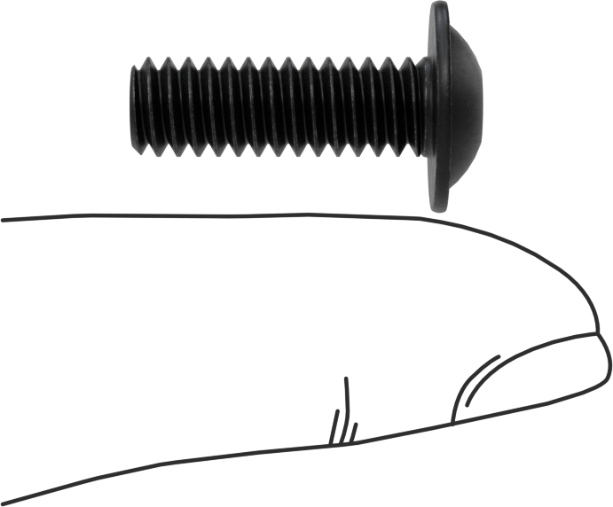 Siyah Oksit Flanşlı Düğme Başlı Altıgen Soketli Vida, Alaşımlı Çelik, 1/4"-20 Diş Boyutu, 3/4" Uzunluk