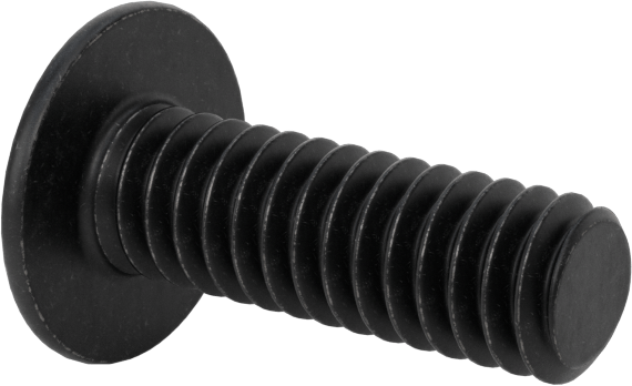Siyah Oksit Flanşlı Düğme Başlı Altıgen Soketli Vida, Alaşımlı Çelik, 1/4"-20 Diş Boyutu, 3/4" Uzunluk