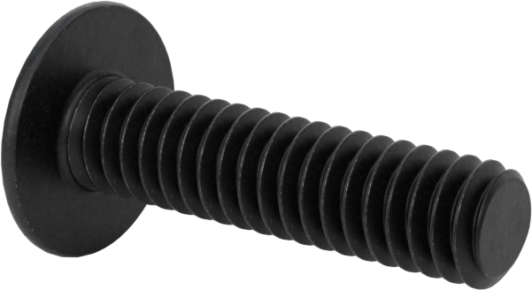 Siyah Oksit Flanşlı Düğme Başlı Altıgen Soketli Vida, Alaşımlı Çelik, 1/4"-20 Diş Boyutu, 1" Uzunluk