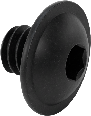Siyah Oksit Flanşlı Düğme Başlı Altıgen Soketli Vida, Alaşımlı Çelik, 1/4"-20 Diş Boyutu, 1/4" Uzunluk